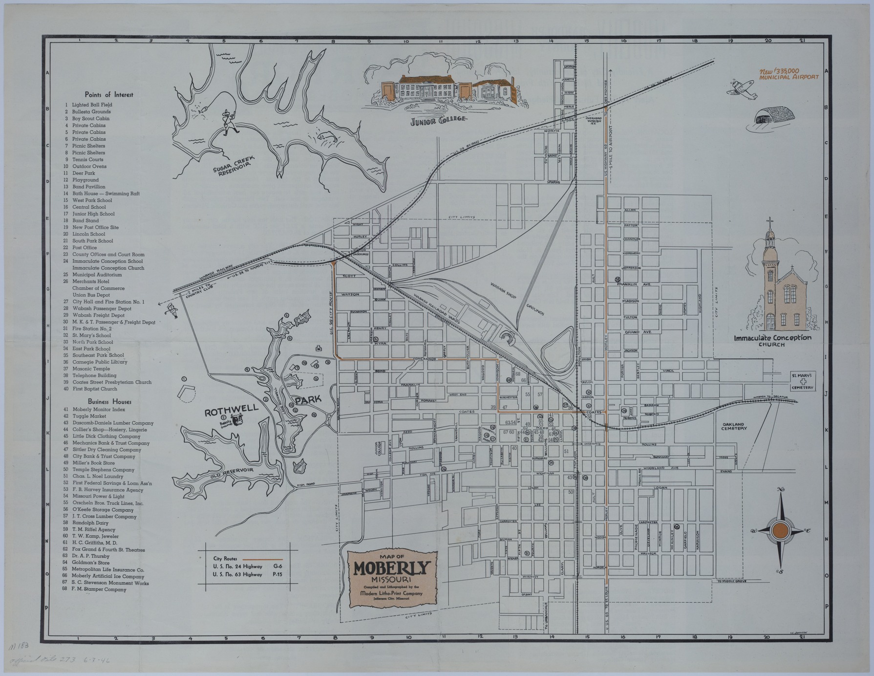 Map of Moberly, Missouri | Harry S. Truman