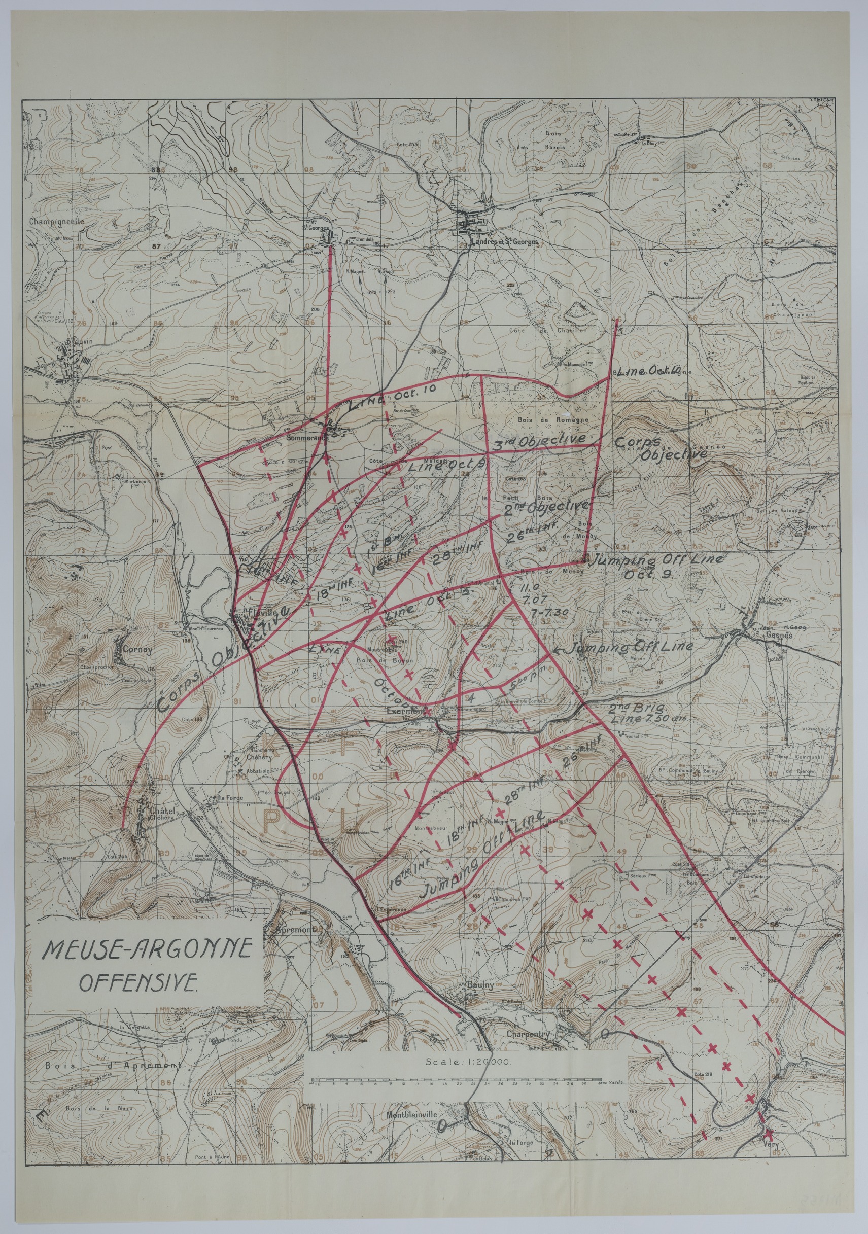 Map Of The 1st Division During The Meuse Argonne Offensive Harry S   M1955 