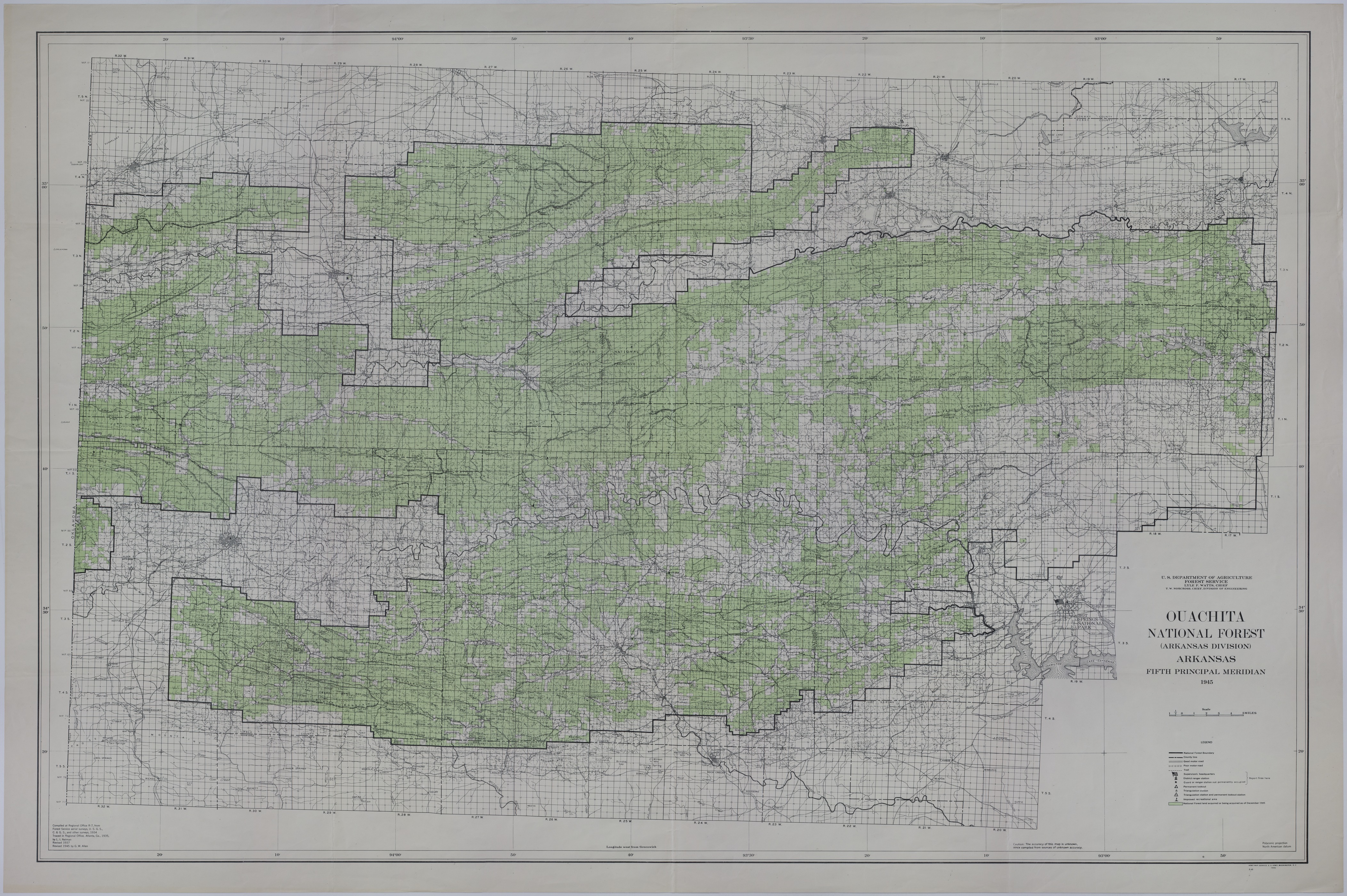 Ouachita National Forest Trail Map Map Of Ouachita National Forest | Harry S. Truman