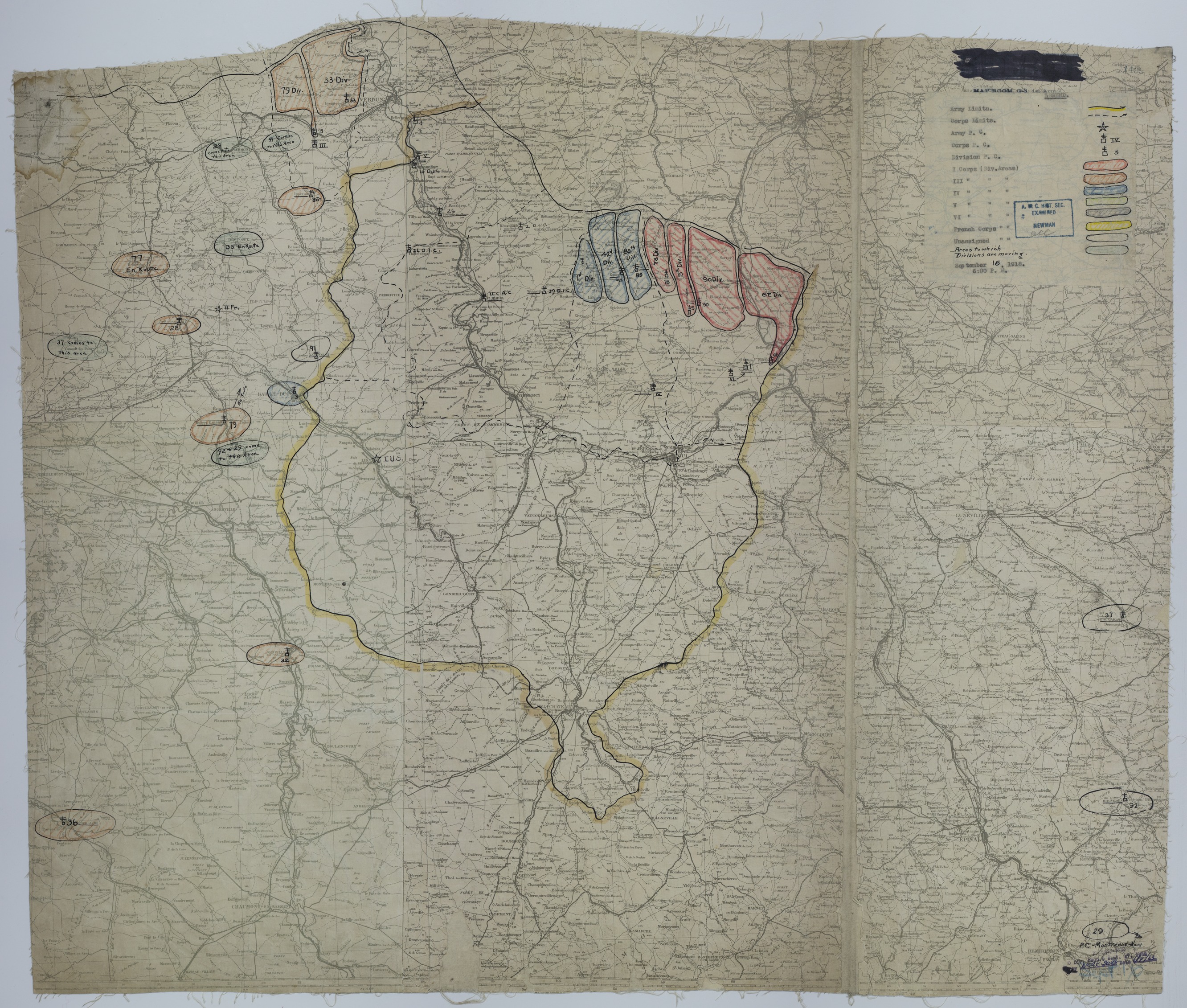 Map of Divisional Positions on September 15, 1918 | Harry S. Truman