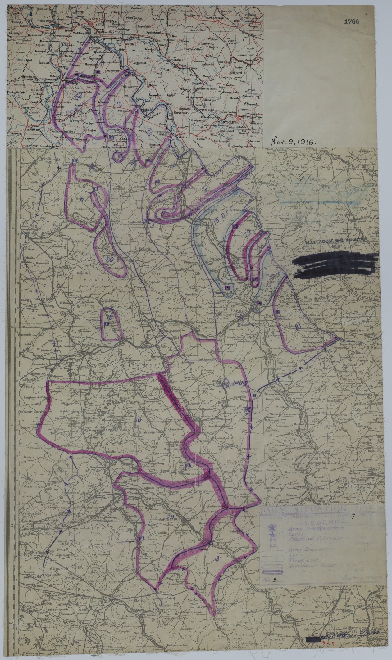 Map of Divisional Positions on November 9, 1918 | Harry S. Truman