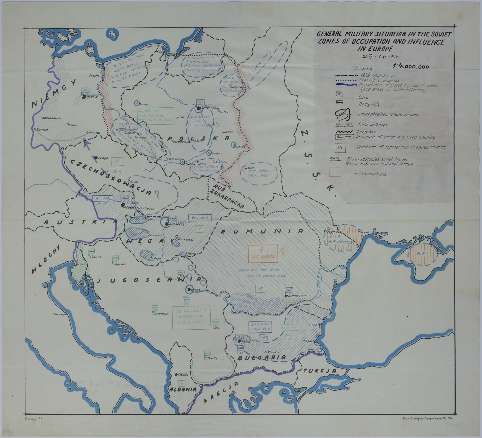 Map Of Soviet Zones Of Occupation And Influence Harry S Truman