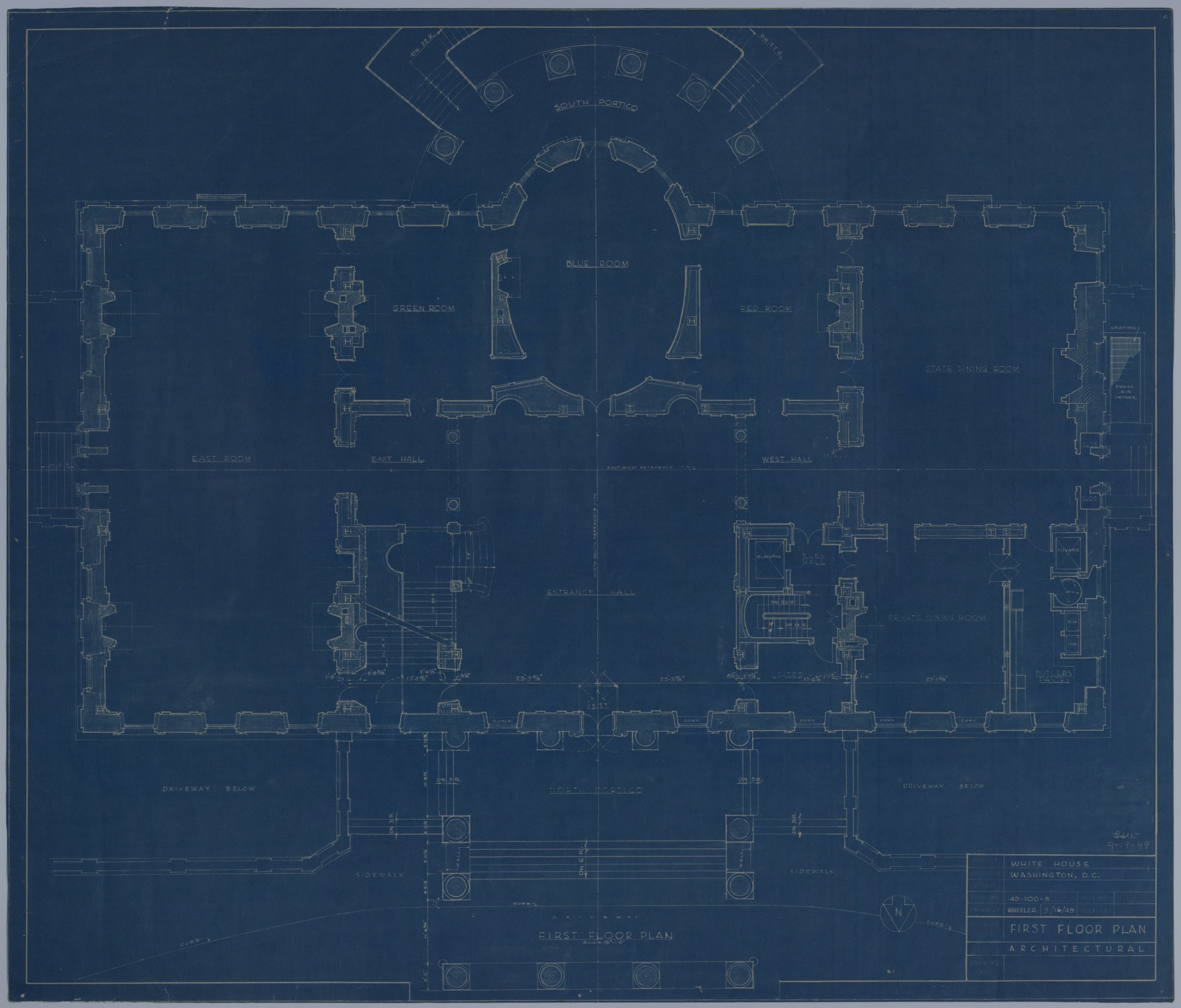 Drawing Of The White House First Floor | Harry S. Truman