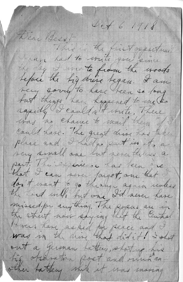 Letter from Harry S. Truman to Bess Wallace | Harry S. Truman