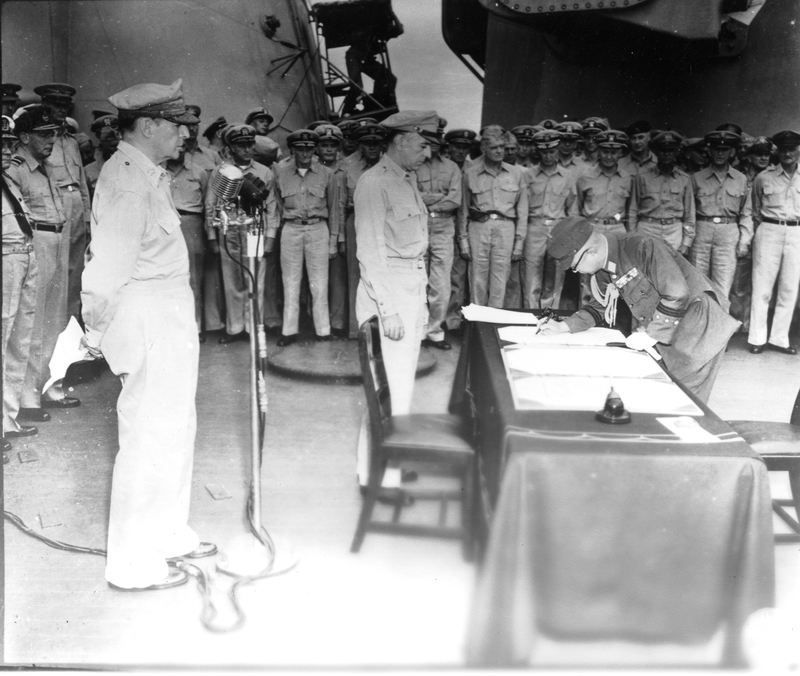 General Yoshijiro Umezu Signs the Instrument of Surrender Agreement ...