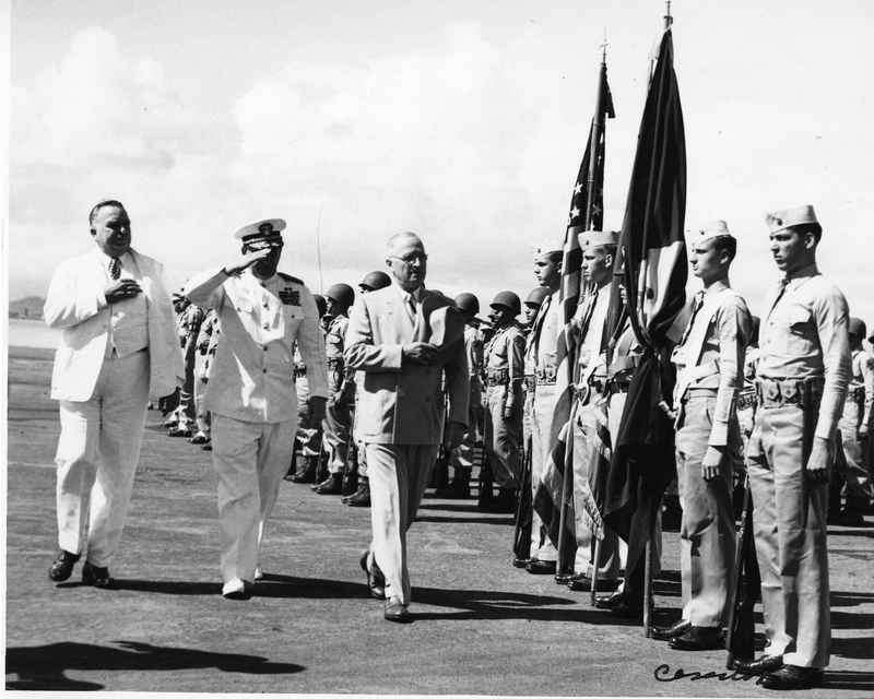 Truman Salutes the Color Guard in San Juan | Harry S. Truman