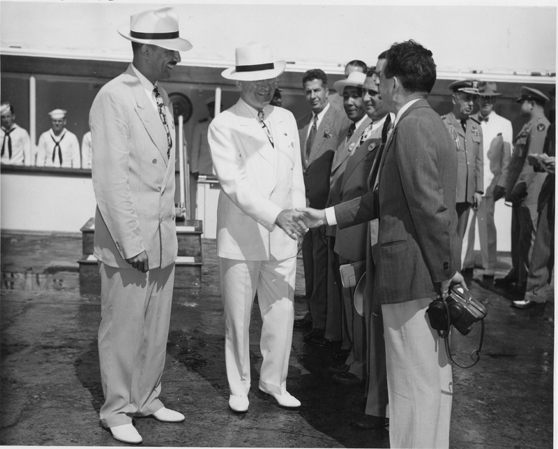 Truman Greeting Reception Committee at Charlotte Amalie | Harry S. Truman