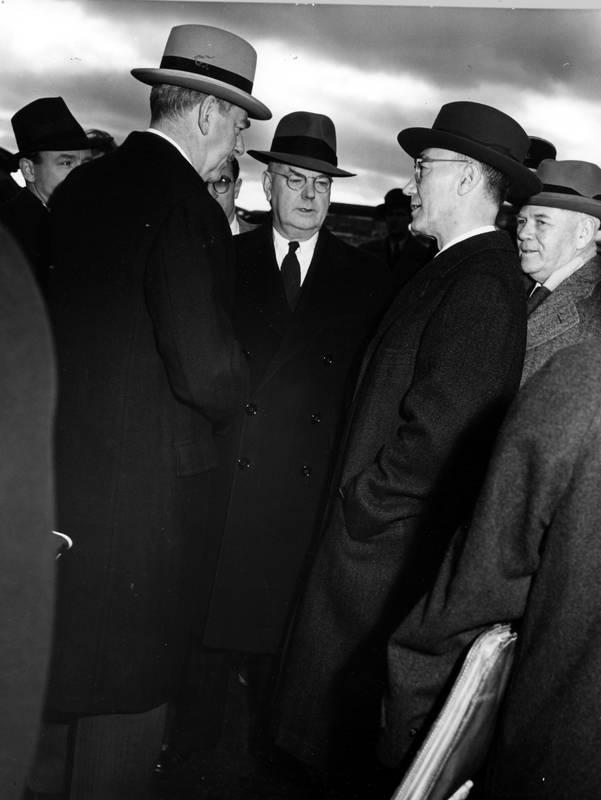 Cabinet members Dean Acheson and John Snyder at the Paris, France ...