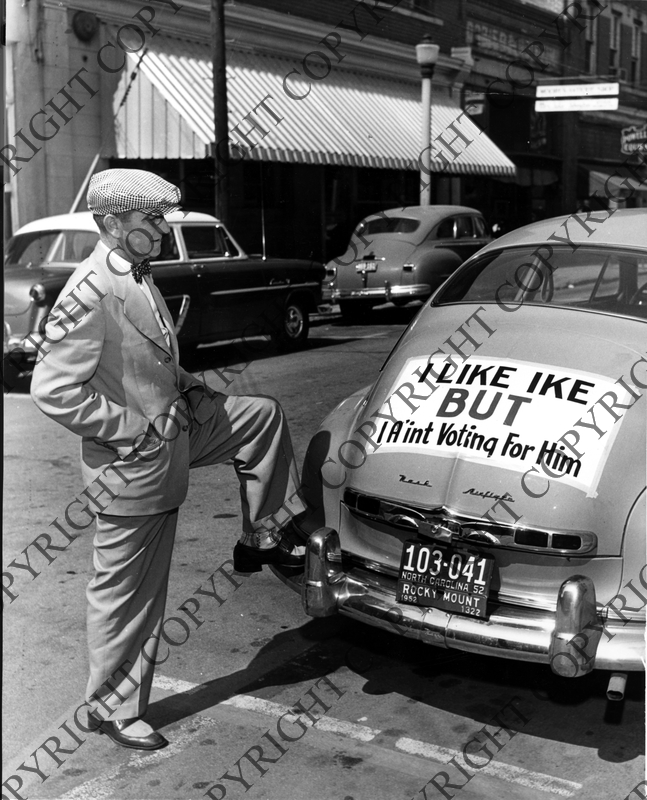 John Weaver By A Car With A Campaign Sign I Like Ike But I Ain T Voting For Him Harry S Truman