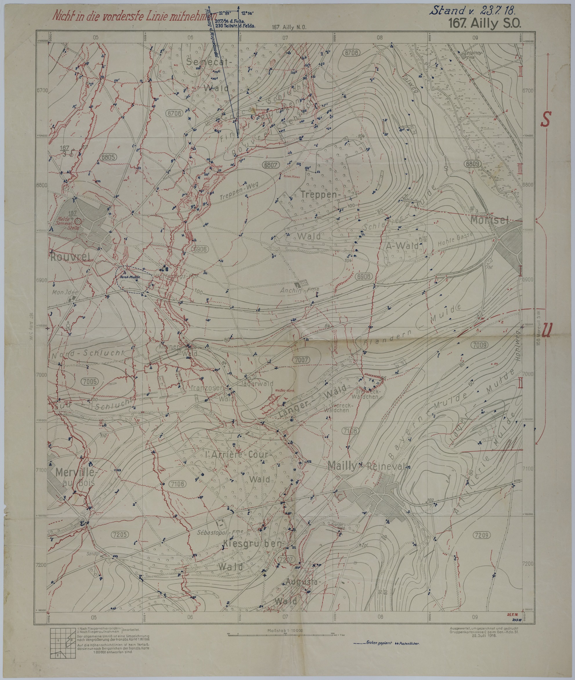 Map of Allied Positions and Supply on July 23, 1918