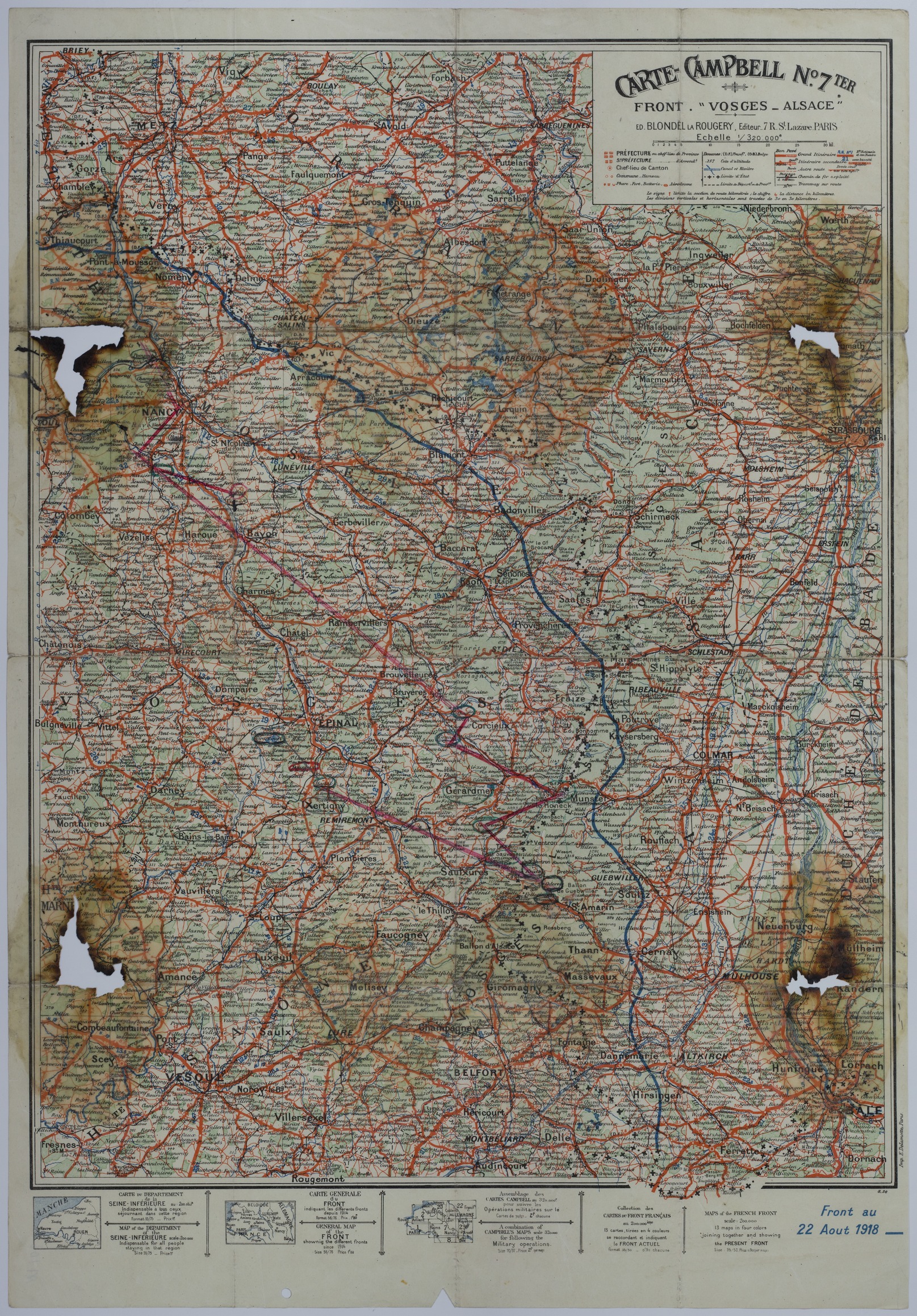 Map of Allied Movement Along the Front