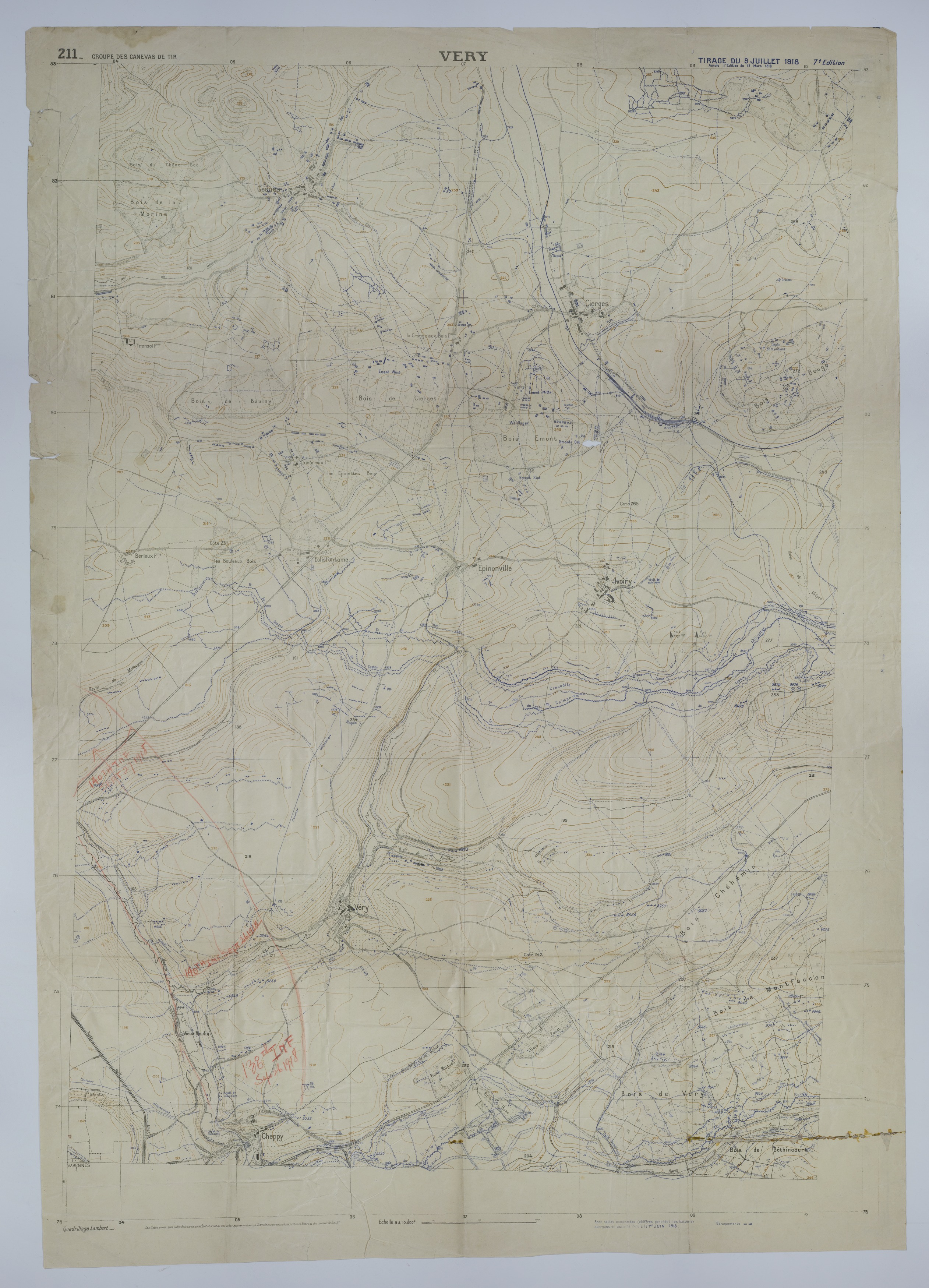 Map of 35th Division Movement During the Meuse-Argonne Offensive