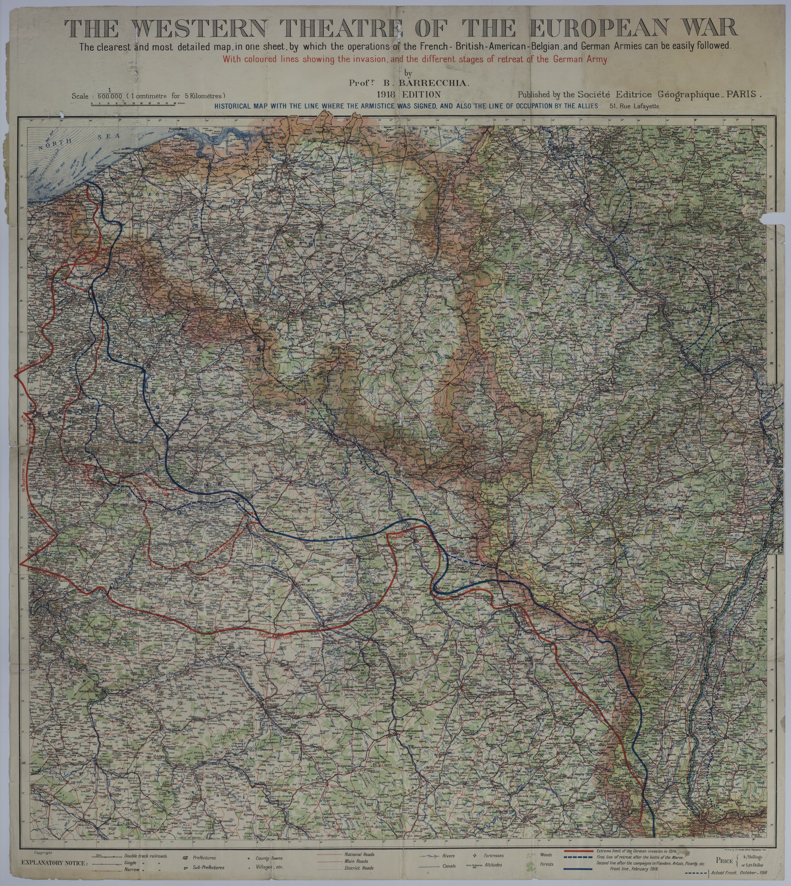 Map of Front Line Movement and Areas of Allied Occupation