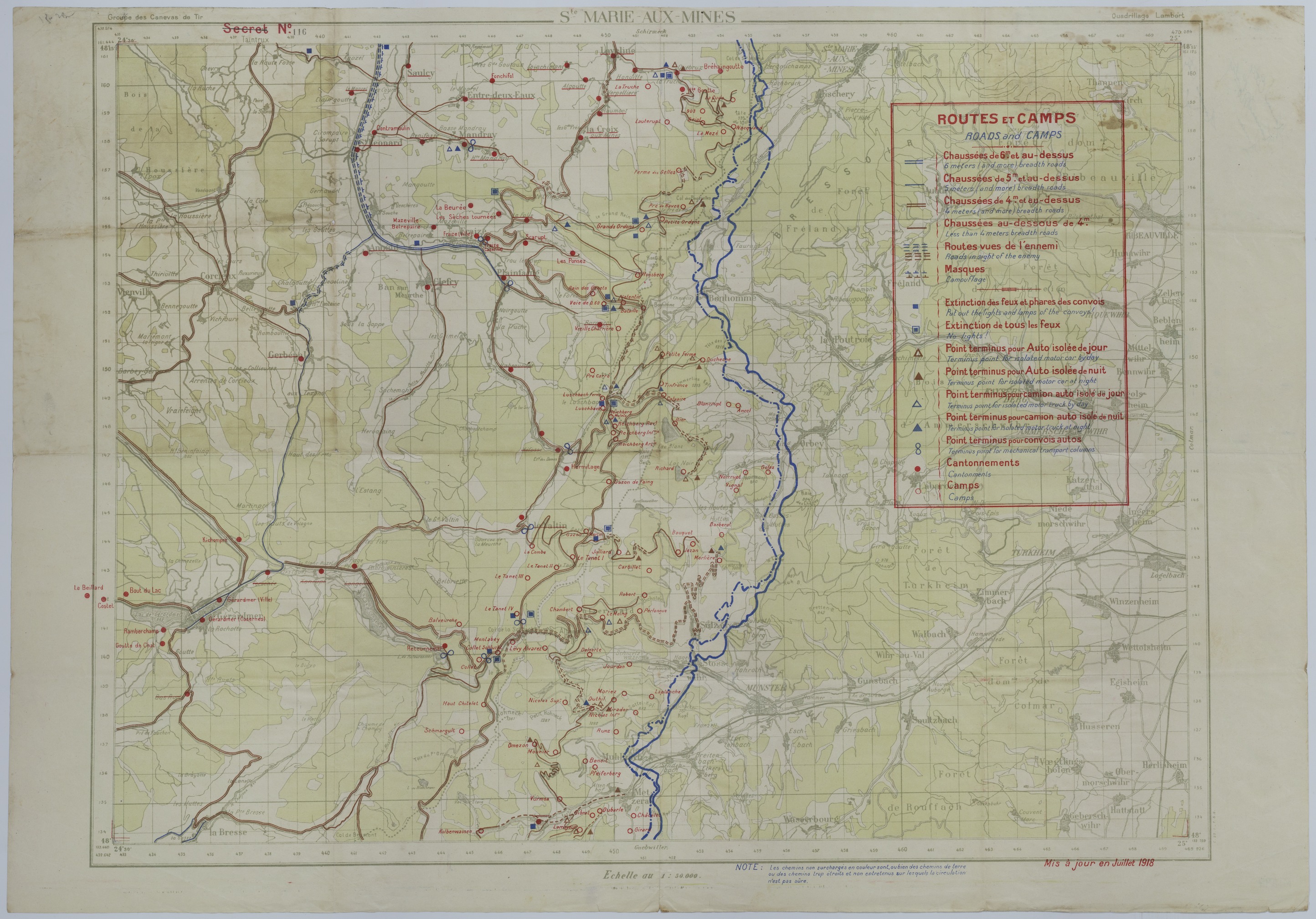 Map of Transportation Routes and Camps