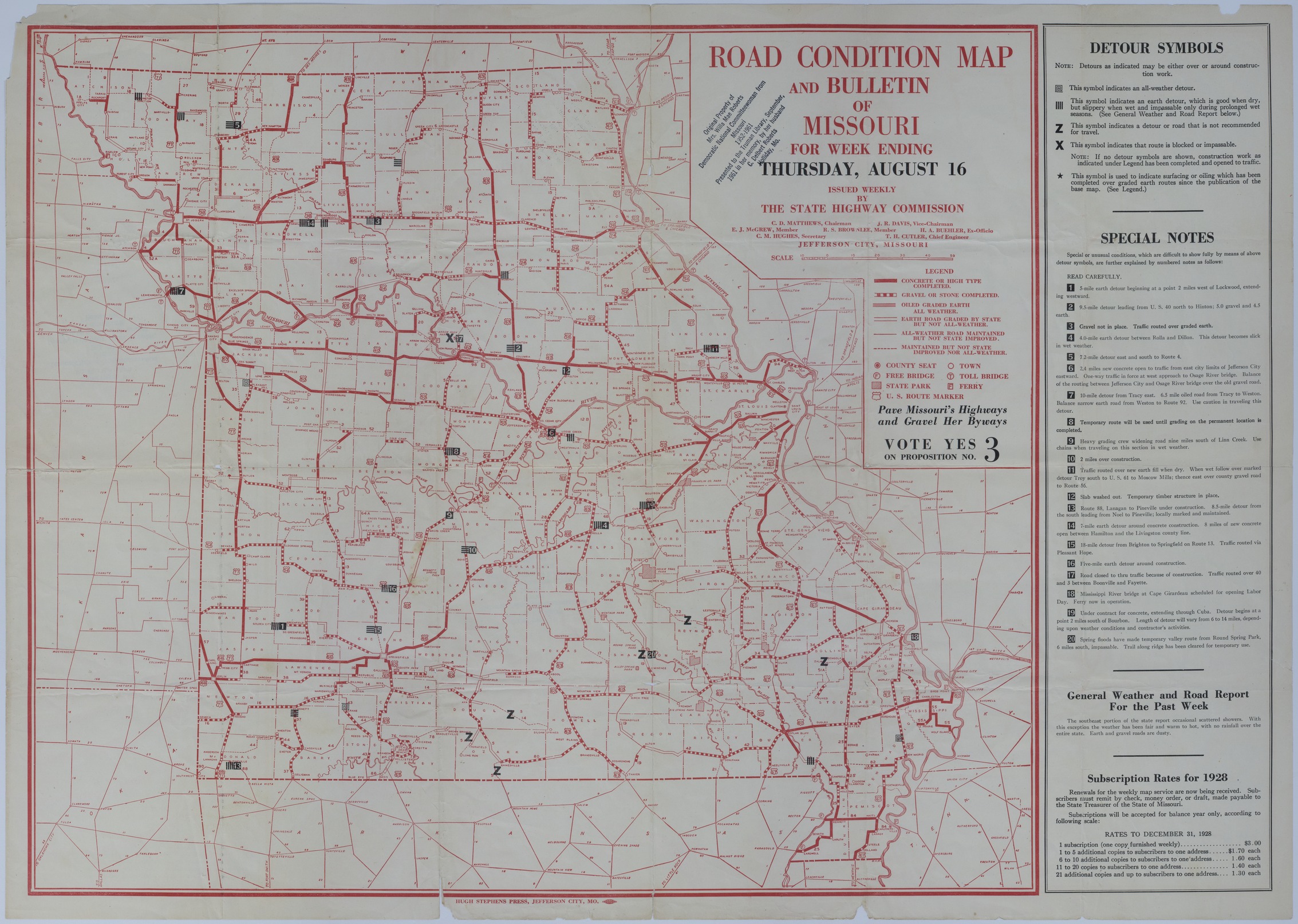 Map of Road Conditions in Missouri