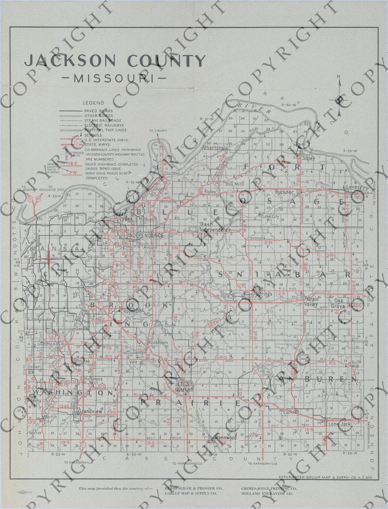 Map Of Jackson County Missouri Road Improvements Harry S Truman 0172