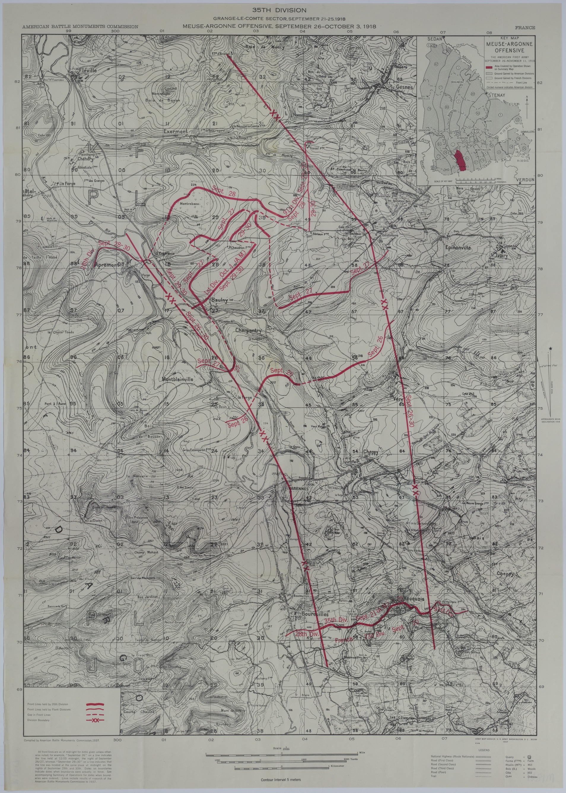 Map of 35th Division Movement