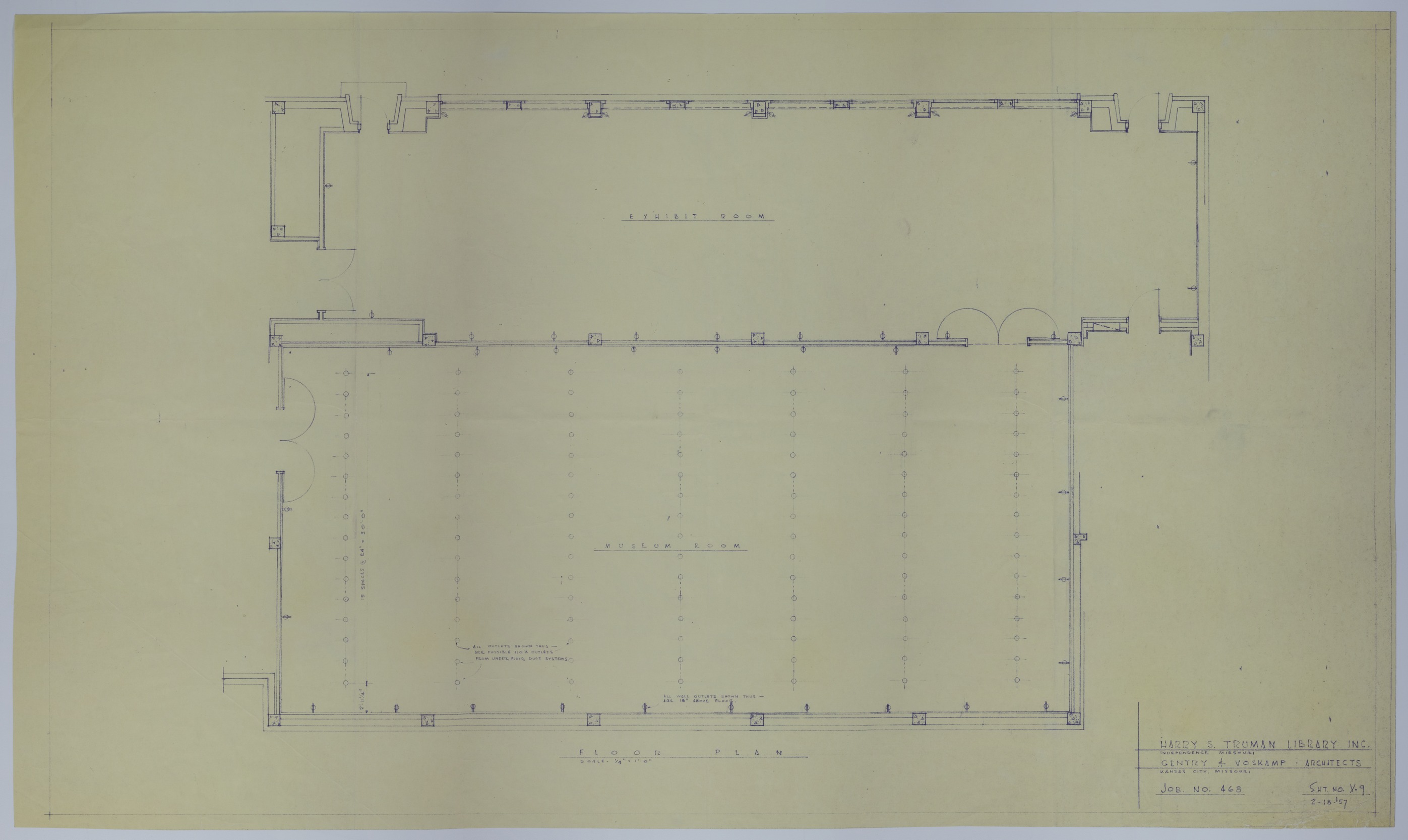 Drawing of the Proposed Exhibit and Museum Rooms in the Harry S. Truman Library