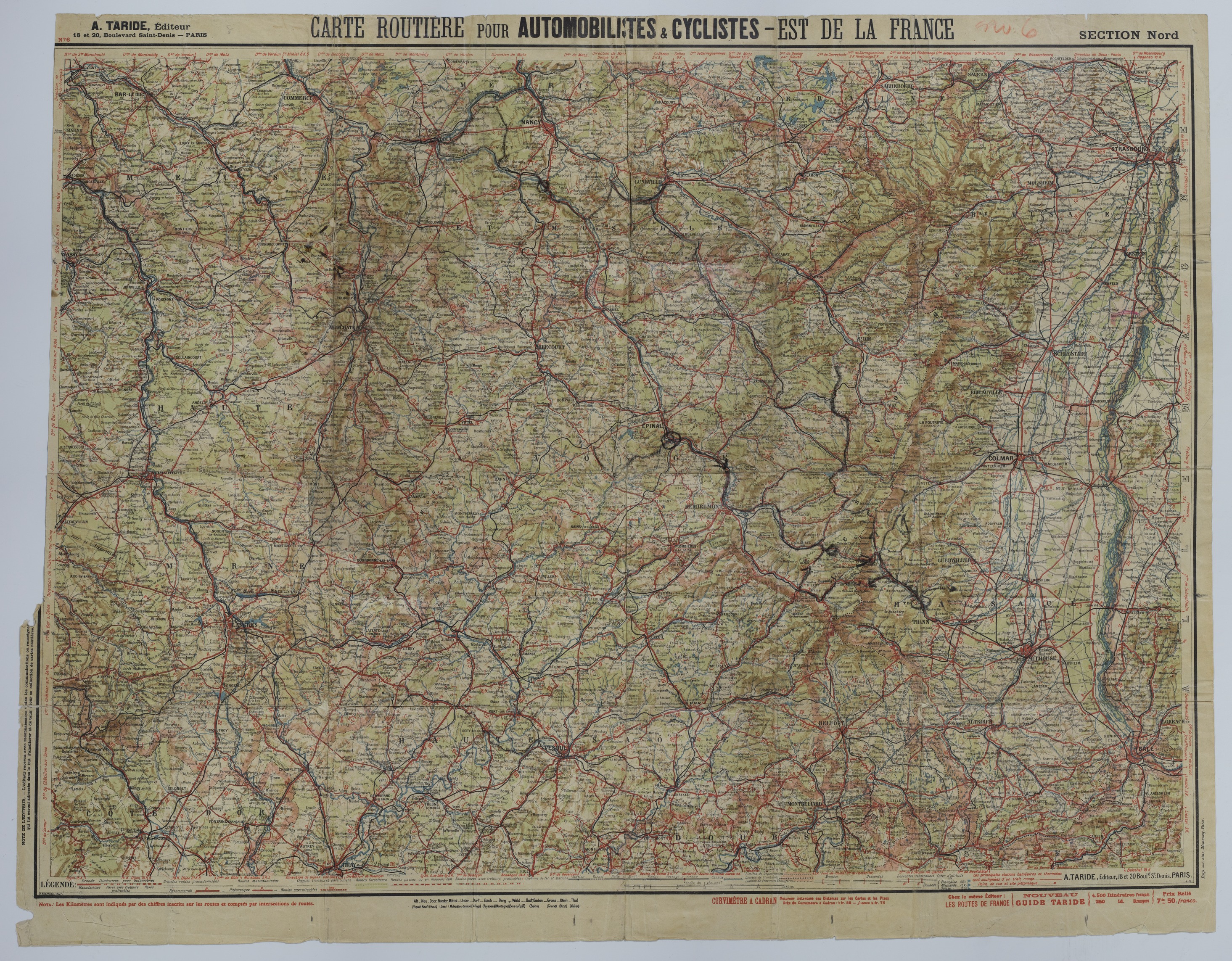 Map of the Movement of the 128th Machine Gun Battalion