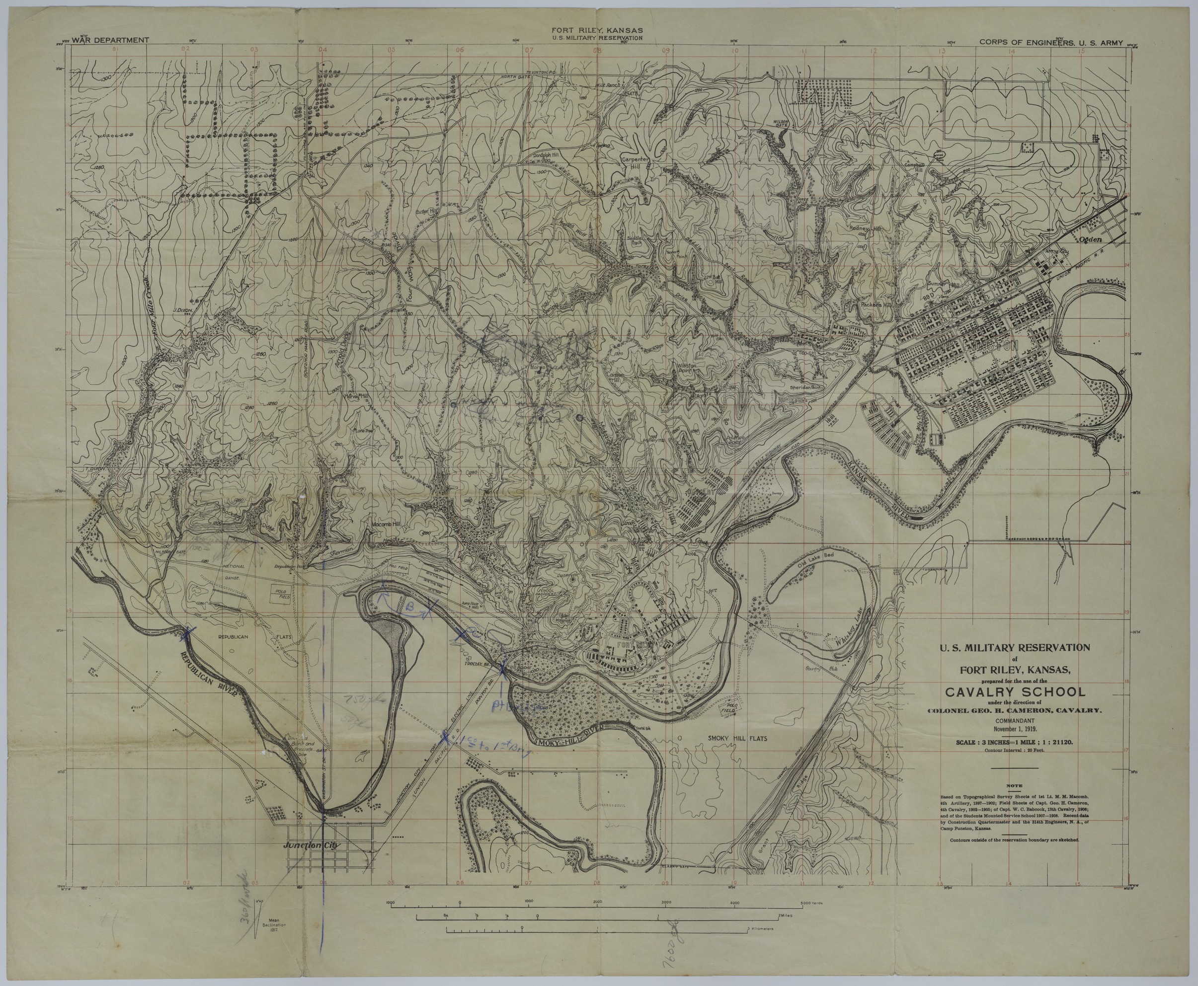 Map of Fort Riley, Kansas