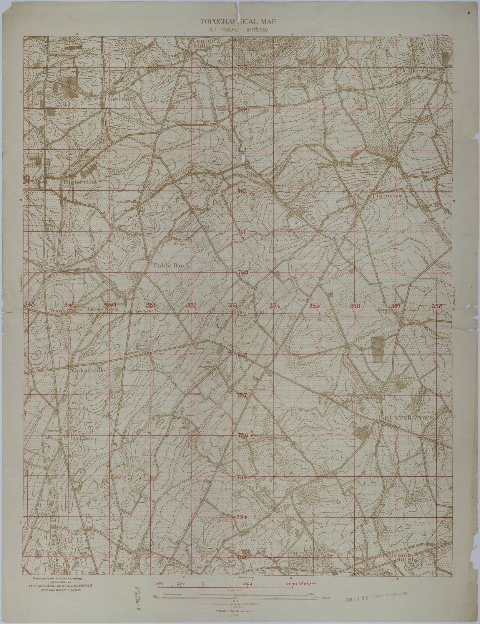 Map Of The Area Around Hunterstown Pennsylvania Harry S Truman   M1962 