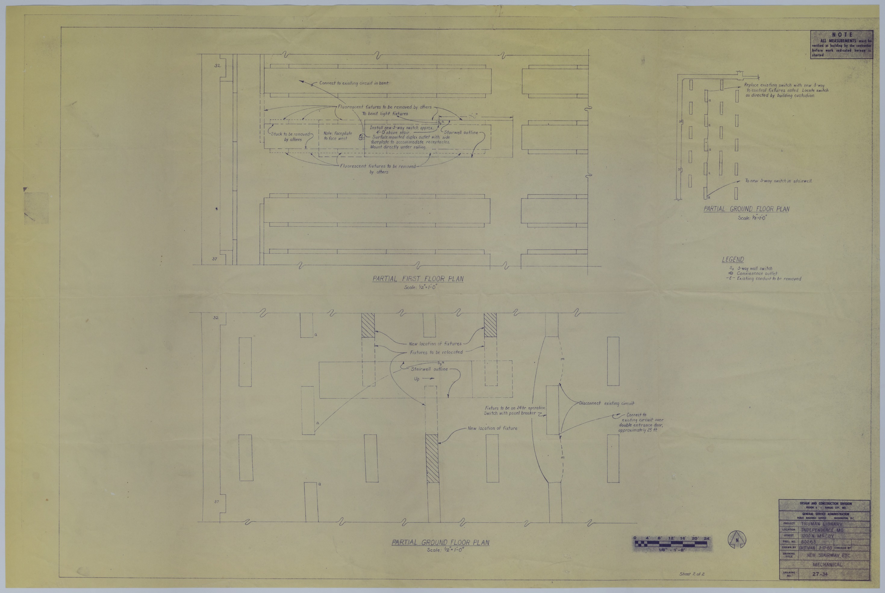 Drawing of Proposed Renovations in the Harry S. Truman Library