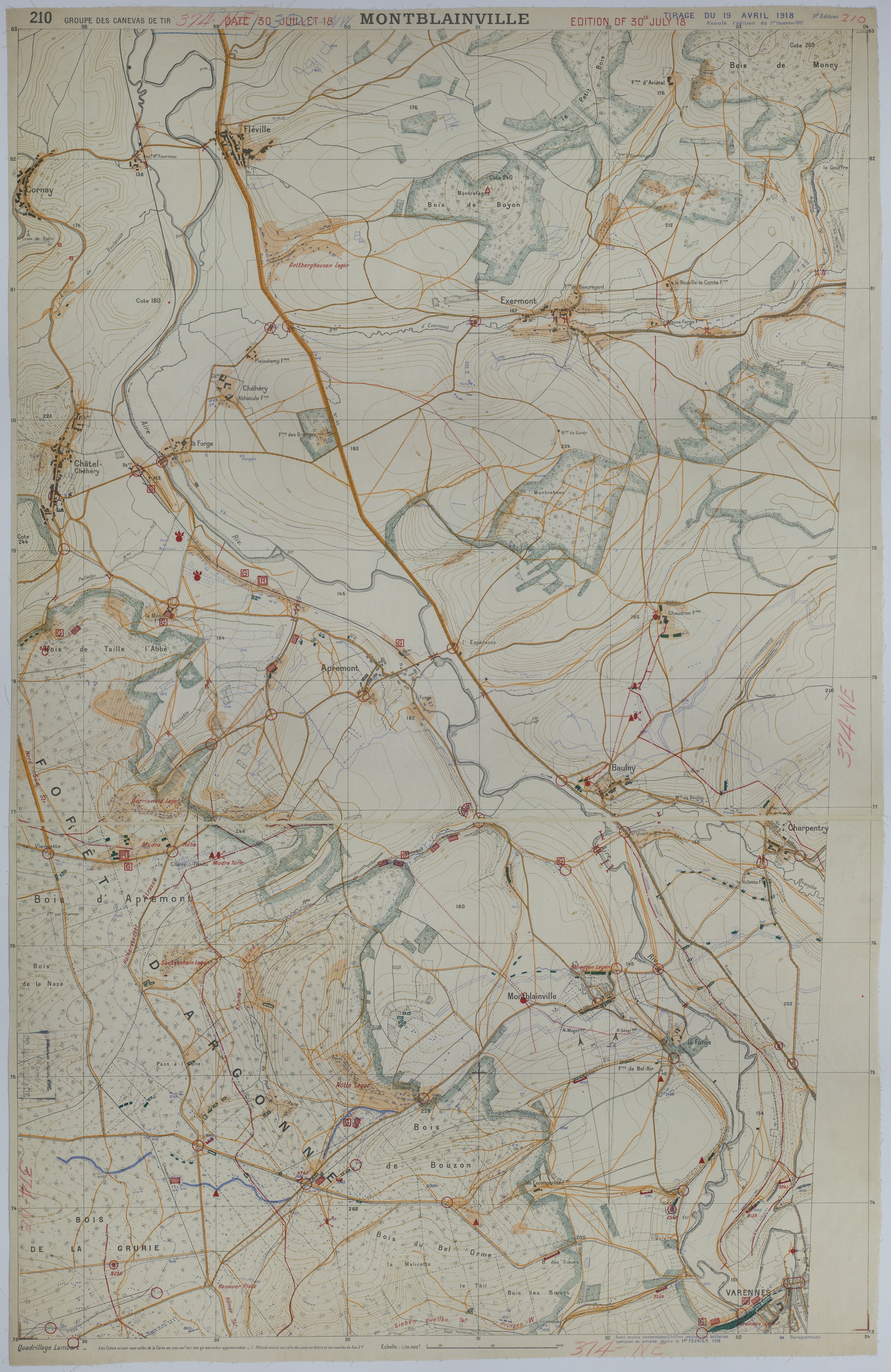 Map of German Positions