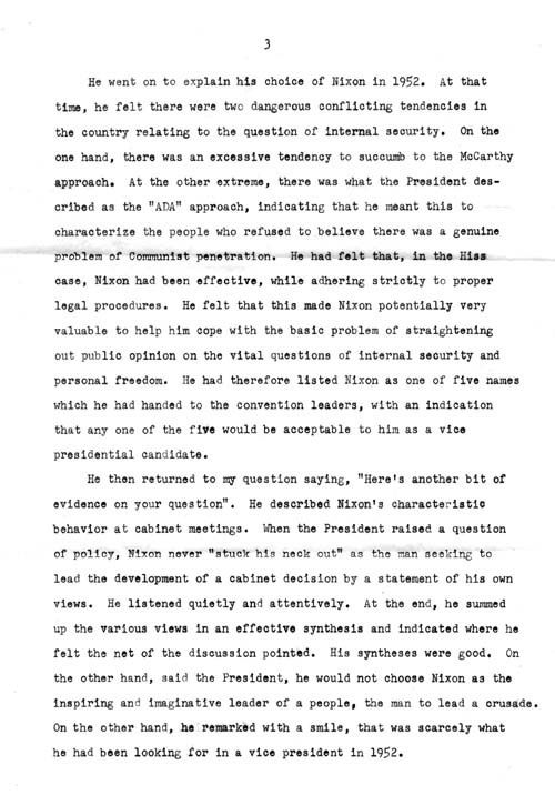 Meeting between Milton Katz and President Eisenhower 4/27 page 3