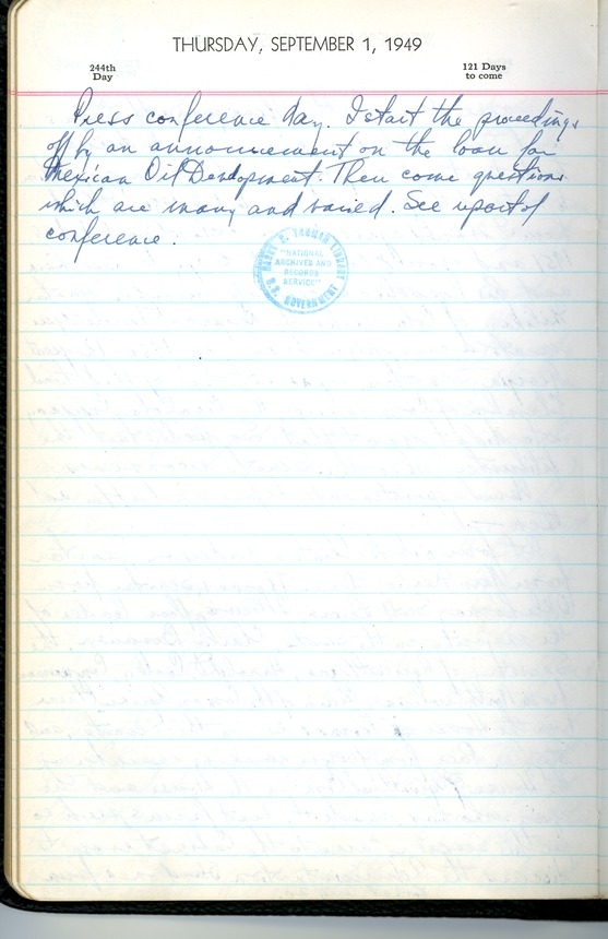 Diary Entry of President Harry S. Truman