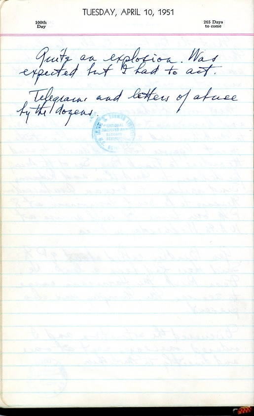 Diary Entry of President Harry S. Truman