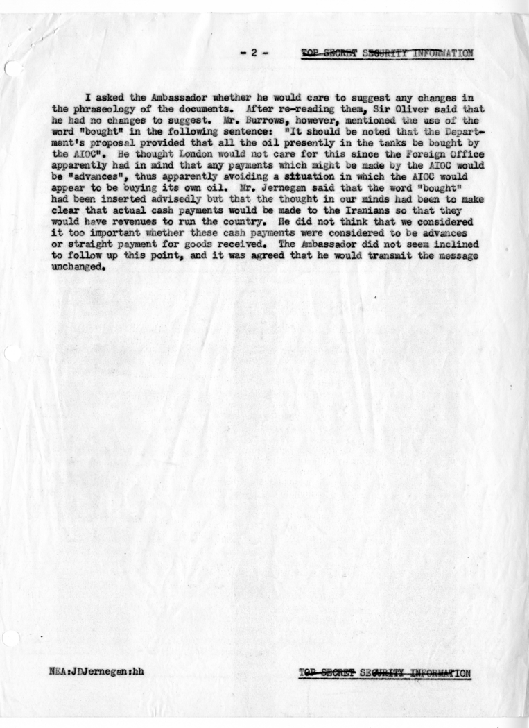 Memorandum of Conversation with Ambassador Sir Oliver Franks of Great Britain, Bernard A. B. Burrows, David K. Bruce, and John D. Jernegan