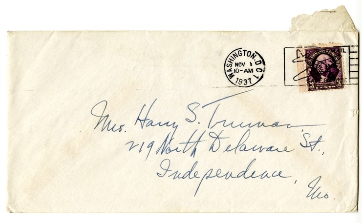 Letter from Harry S. Truman to Bess W. Truman