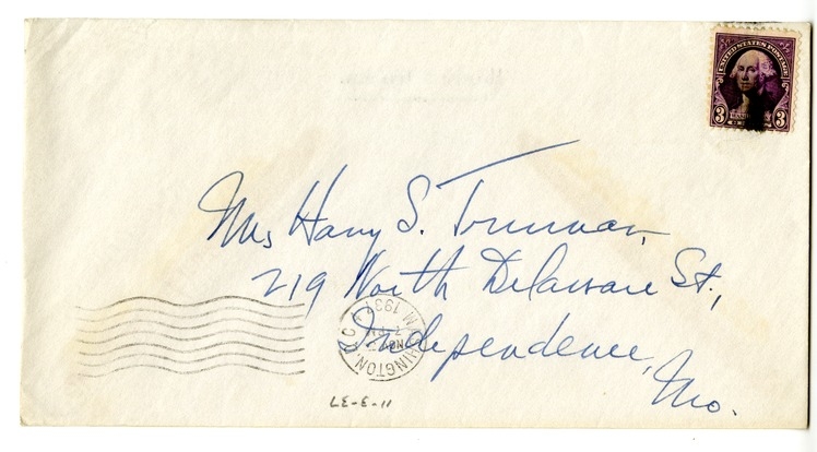 Letter from Harry S. Truman to Bess W. Truman