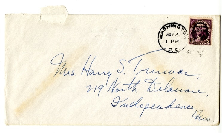 Letter from Harry S. Truman to Bess W. Truman