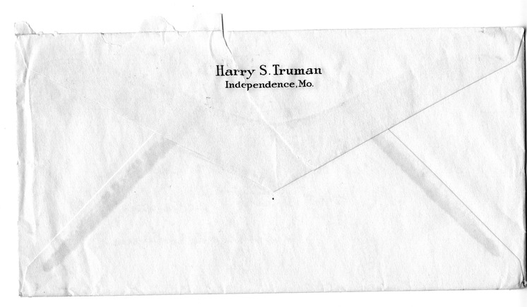 Letter from Harry S. Truman to Bess W. Truman