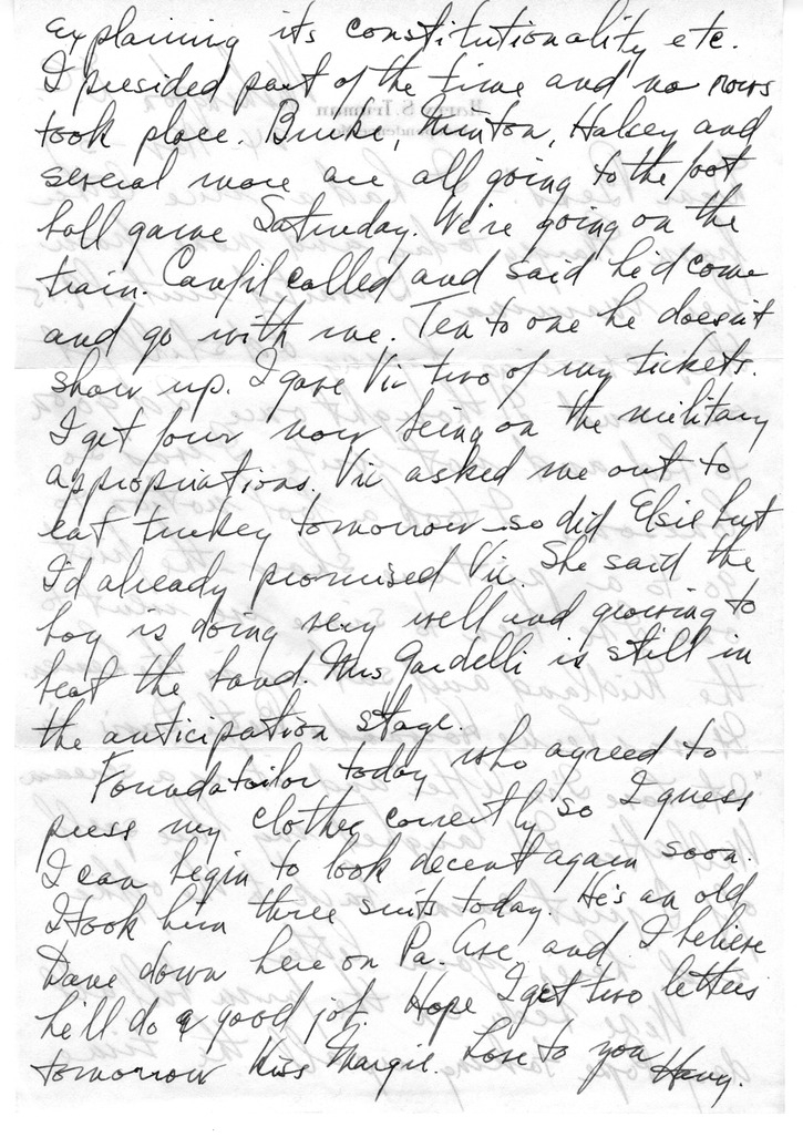 Letter from Harry S. Truman to Bess W. Truman