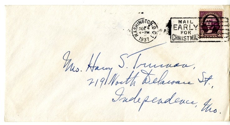 Letter from Harry S. Truman to Bess W. Truman