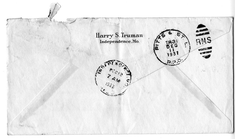 Letter from Harry S. Truman to Bess W. Truman