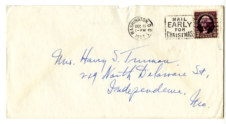 Letter from Harry S. Truman to Bess W. Truman