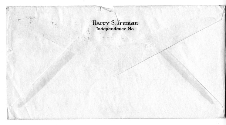 Letter from Harry S. Truman to Bess W. Truman