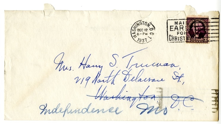 Letter from Harry S. Truman to Bess W. Truman