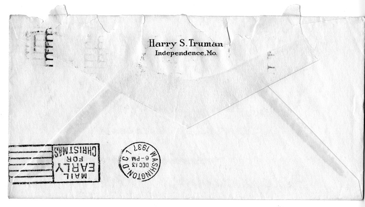 Letter from Harry S. Truman to Bess W. Truman