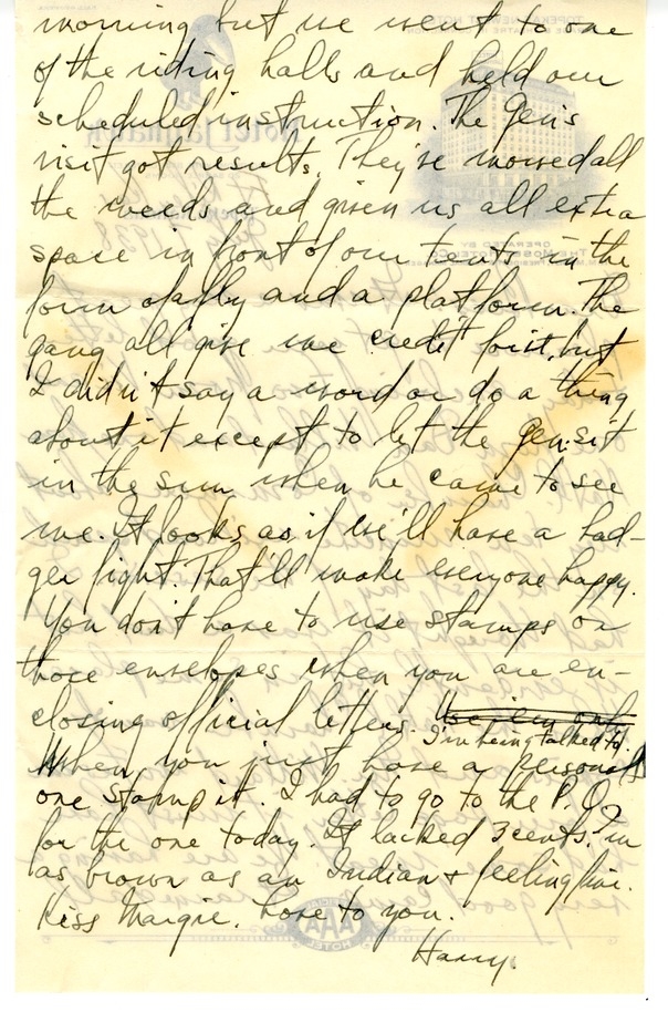 Letter from Harry S. Truman to Bess W. Truman