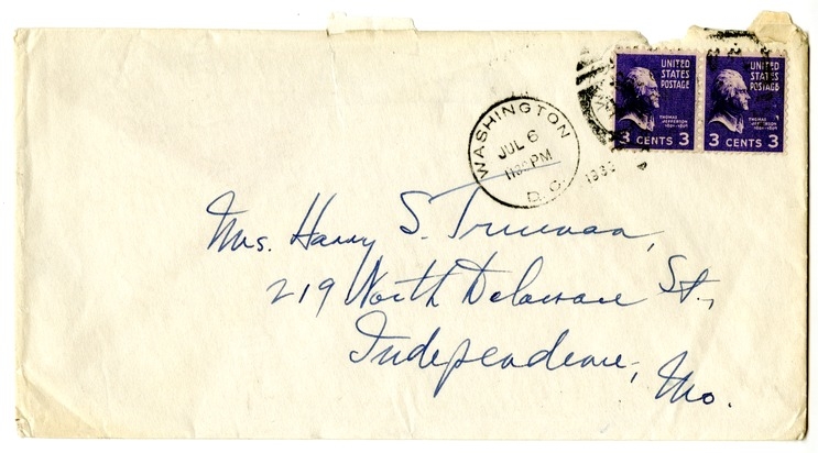 Letter from Harry S. Truman to Bess W. Truman