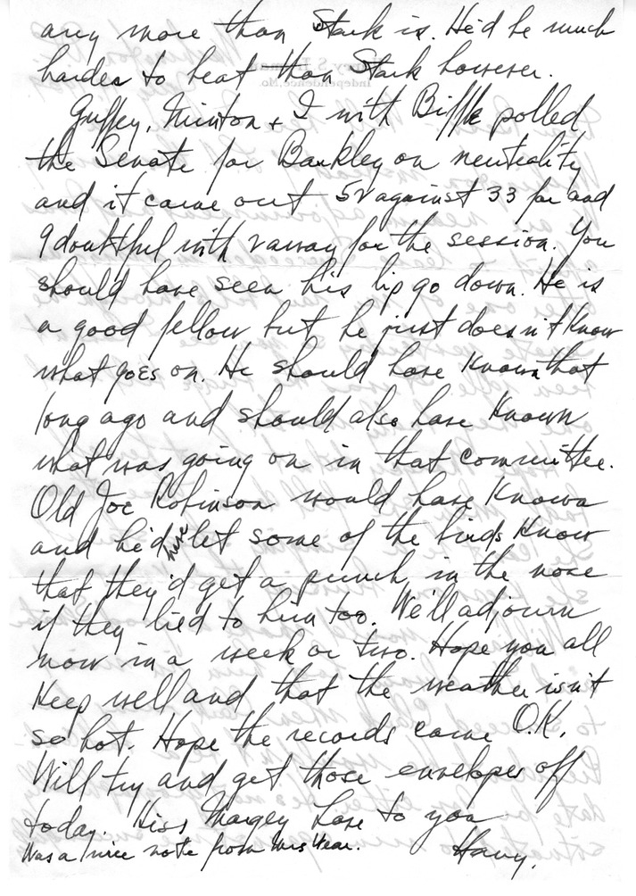 Letter from Harry S. Truman to Bess W. Truman