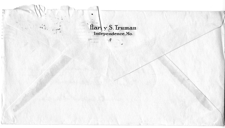 Letter from Harry S. Truman to Bess W. Truman