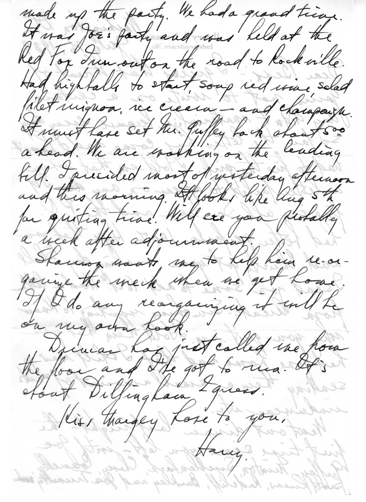 Letter from Harry S. Truman to Bess W. Truman