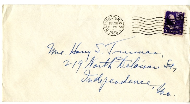 Letter from Harry S. Truman to Bess W. Truman