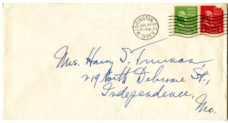 Letter from Harry S. Truman to Bess W. Truman