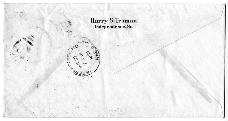 Letter from Harry S. Truman to Bess W. Truman